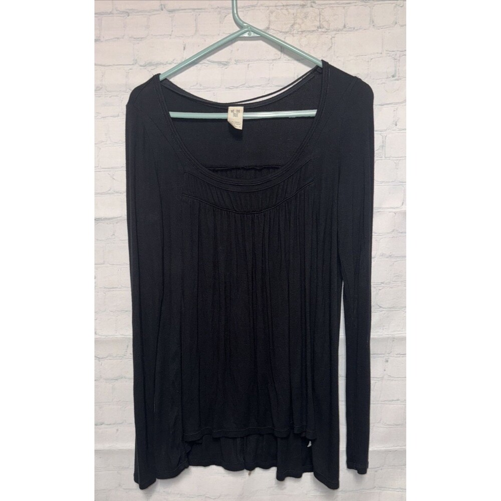We the Free "Love Valley" Black Long Sleeve Top - Size Small Oversized Heavy
